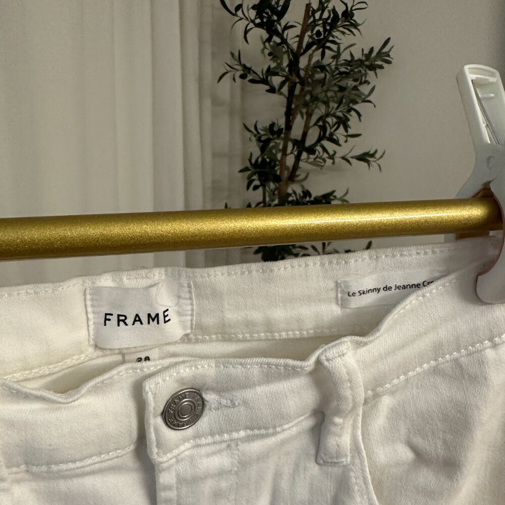 Frame white ankle jeans